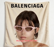 Balenciaga Pink Glasses Print Fleece Throw Blanket BA449